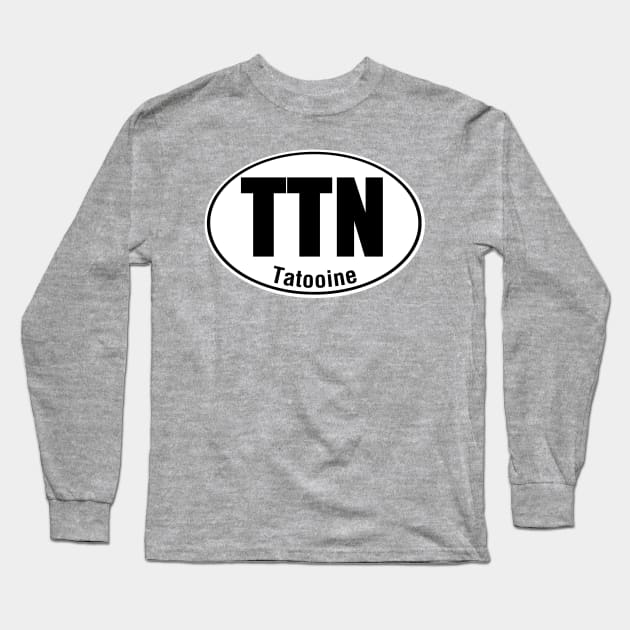 Tatooine Travel Sticker Long Sleeve T-Shirt by PopCultureShirts